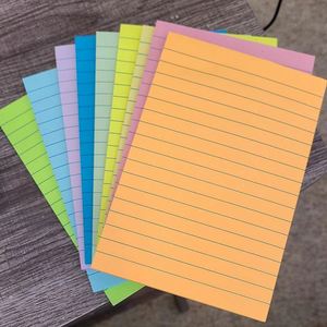 Lined <b>Sticky</b> <b>Notes</b> 6 Bright Colors Large Ruled <b>Sticky</b> Colorful Super Sticking Power Memo Pads - Product Image 2