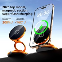 Support magnétique pour téléphone portable en aluminium avec charge sans fil, pliable et rotatif, pour lit et bureau