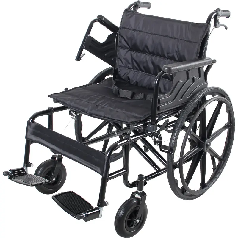 Fauteuil roulant manuel en acier en aluminium léger et pliable de haute qualité