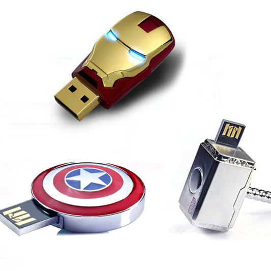Super Captain America Shield Usb Flash Pen Drives 64GB 32GB 8GB 2.0 Pendrive Waterproof Silver U Disk Memoria Cel Usb Stick Gift