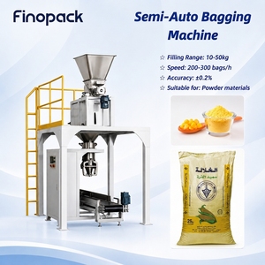 Macchina Semiautomatica per il Riempimento <span class=keywords><strong>di</strong></span> Sacchi <span class=keywords><strong>di</strong></span> Farina <span class=keywords><strong>di</strong></span> Mais 10-50kg, Confezionatrice per Polveri con Nastro Trasportatore e Cucitura - Product Image 1