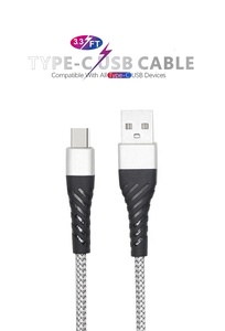 Câble de chargeur de téléphone en nylon tressé double USB Type-C 3.0 Câble de données USB Charge rapide pour HTC Xiaomi Galaxy - Product Image 5