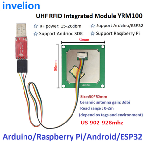 Módulo Lector RFID UHF Integrado Serie YRM1001 con Antena de Cerámica de 1dBi, Rango de Lectura de 0-40cm - Product Image 1