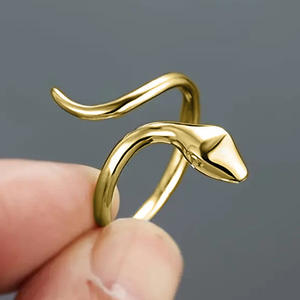 Anillo de Plata 925 con Forma de Serpiente Q821, Diseño Minimalista, Unisex, para Uso Diario, Joyería Fina - Product Image 4