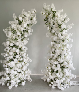 A42 Cérémonie Décoration Corne Proposition Artificielle Floral Toile de Fond Blanc Soie Rose Floral Bébé Souffle Soie Rose Fleurs Fleur Arche - Product Image 3