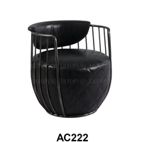 Fauteuil de salon en cuir véritable, mobilier de style médiéval antique, fauteuil de loisirs