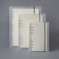 Kreative Handgefertigte A6 PVC-Glitzer-Ordnerhülle Transparente Treibsand-Notizbuchhülle mit Druckknopfverschluss 6-Ring Loseblatt-Bindung