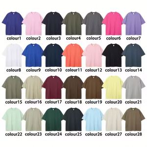เสื้อยืดคอกลมแขนสั้นทรงหลวมสำหรับผู้ชาย ผ้าฝ้ายถัก 100% น้ำหนัก 300 กรัม ลวดลายเรียบ ทรงโอเวอร์ไซส์ สไตล์ลำลอง - Product Image 3