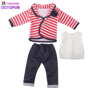 Muñeca americana de 18 pulgadas, ropa a rayas, traje, <span class=keywords><strong>precio</strong></span> barato, novedad de <span class=keywords><strong>2022</strong></span> - Product Image 5