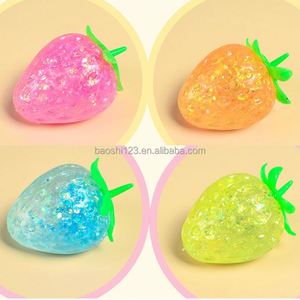 ของเล่นบีบอัดรูปสตรอว์เบอร์รี่ Aurora Sequin TPR มอลโทส ของเล่นบีบคลายเครียด ช่วยลดความวิตกกังวล - Product Image 4