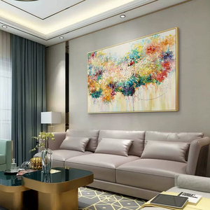 Pinturas Acrílicas Decorativas para Pared, Arte Abstracto Floral, Pintura Acrílica al Óleo sobre Lienzo, Decoración Elegante para Sala de Estar, Z-260128-02, Personalizable - Product Image 4