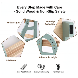 Op Maat Gemaakte Wc-Opstapkruk Meerdere Hoogtes Verstelbare Opstapkruk Premium Paulownia Houten Opstapkruk Geschikt Voor Slaapkamergebruik - Product Image 3