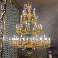 Grands lustres de hall d'hôtel, luxe, laiton antique, pour salon, salle à manger, chambre à coucher, lustre d'hôtel