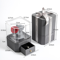 Boîte-cadeau à fleurs immortelles pour la saint-valentin, cadeau pour petite amie, anniversaire, décoration de la maison, confections, ours, Rose véritable