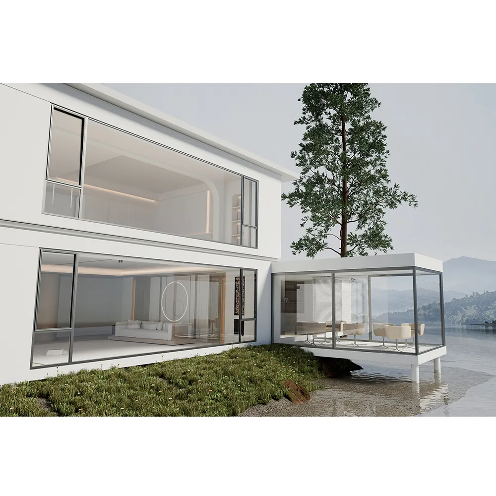 Aislamiento Fuson 3 pistas ventana refractaria dormitorio estilo americano suave antirrobo exterior Ventana de bajo consumo