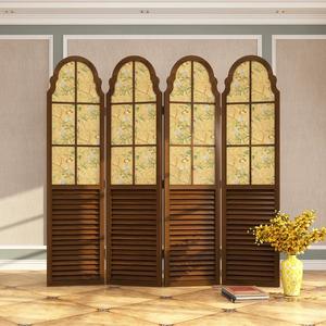 <span class=keywords><strong>Vintage</strong></span> Waterdichte Duurzame Gemakkelijk Te Monteren Aanpasbare Grootte Hout Decoratieve Opvouwbare Scherm Scheidingsruimte - Product Image 1