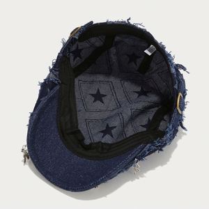 Korean Version of Personality Fashion Metal Rivets Pins Berets Hat Men Women Street Hip Hop Ivy Hats - Product Image 5