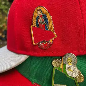 Custom Wholesale Hot Sale Frame Hat Pin Catholic Christian Jewelry Gift Virgin Mary Enamel Pin