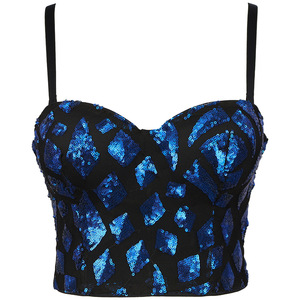 2026 Meilleure qualité, prix compétitif, <span class=keywords><strong>haut</strong></span> court <span class=keywords><strong>noir</strong></span> à paillettes pour femme avec bretelles spaghetti, vente en gros, personnalisable - Product Image 1