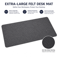 Tapis de bureau surdimensionné en feutre polyester antidérapant, tapis de souris et clavier synthétique premium, anti-dérapant avec particules de plastique