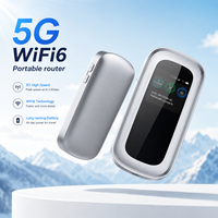 Router Portabel Nirkabel 5G WiFi 6 Router CPE 5g dengan Kartu Sim Router Hotspot 4400MAh Router Dual Band Router 5G LTE Penggunaan Global