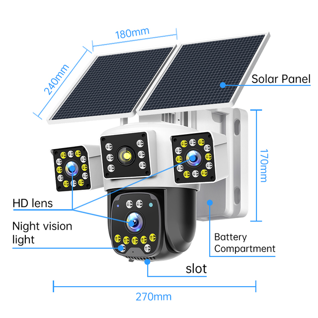 2026 Solar Powered 4G Security Camera Outdoor Wireless CCTV with IR Night Vision 1080P Motion Detection for Farm/Rural Home