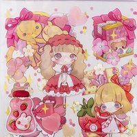 Ensemble d'autocollants décoratifs pour filles, style kawaii, en PET, mignons, pour scrapbooking, journalisation, bricolage