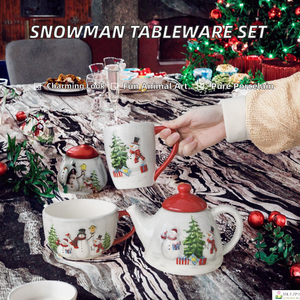 Juego de Vajilla Desechable de Porcelana con Diseño Nórdico Navideño y Animales en Relieve, Apto para Lavavajillas y Microondas - Product Image 2