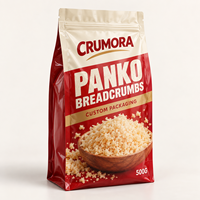 Sac d'emballage personnalisé à soufflets latéraux pour pâtes à frire Panko avec film haute barrière et emballage alimentaire à marque privée