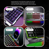 Ensemble clavier et souris de jeu filaire mécanique RGB rétroéclairé pour ordinateur de bureau fabriqué en usine, clavier et souris de jeu combinés USB 1600 DPI