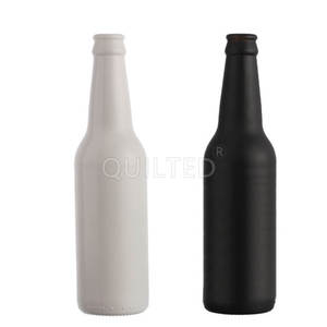 Bouteilles de bière rondes en verre noir/blanc mat de 33 <span class=keywords><strong>cl</strong></span> (250 ml) à col long, personnalisables en gros avec emballage et sérigraphie - Product Image 2