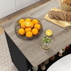 Carrito de cocina de diseño moderno Acero inoxidable y material de roble - Product Image 6