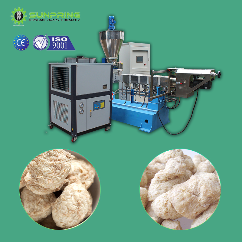 SUNPRING production line of soy protein vegetarian meat making machine equipo protena de soja texturizada