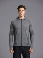Sweat à capuche pour homme avec protection solaire UPF 50+, manches longues, séchage rapide, respirant, léger, protection UV, trou pour le pouce, veste de sport