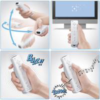 Accessoires de jeu 2 en 1, télécommande Motion Plus et manettes Nunchuck avec moteur de vibration pour console Wii