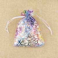 Sac d'emballage de bonbons cadeau en gros chaud estampage à chaud feuille cordon bijoux sac en organza