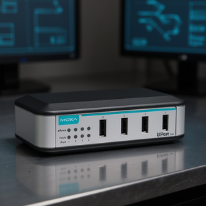 Moxa UPort 204 Concentrador USB Industrial de 4 Puertos para Adquisición de Datos con Indicadores de Estado LED y Carcasa Metálica - Product Image 3