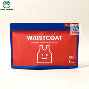 Korean Style Luxury Eco-friendly Kraft Paper Zip Bag Stand Pouch <b>Waterproof</b> Reusable Customizable Children's Clothing Packaging - Product Image 2