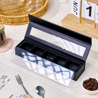 Großhandel Benutzerdefinierte Logo Luxus Schwarze Papier-Geschenkbox mit Klarem PVC-Fenster Trennwänden Makronen Schokoladen Kaffeebohnen Verpackungsboxen