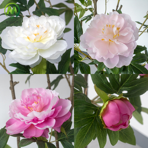 Peonie Artificiali in Vaso, Piccole Piante di Peonie Finte per Interni ed Esterni, Fiori di Peonia in Seta, <span class=keywords><strong>Pianta</strong></span> in Vaso - Product Image 2