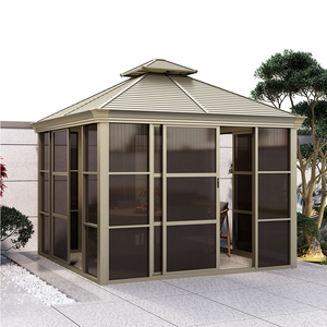 Serre autoportante moderne 10x10 à toit incliné 4 saisons avec portes coulissantes, structure en aluminium et <span class=keywords><strong>abri</strong></span> anti-pluie - Product Image 1