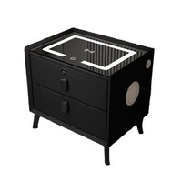 Table de chevet intelligente haut de gamme 2025 avec chargeur sans fil, armoire de rangement, armoire de rangement pour chambre à coucher, table de chevet multifonctionnelle