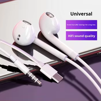 Auriculares Intrauditivos con Cable Tipo-C, Material TPE, Cable de 1.2m, Audio Estéreo, Control de Línea, Micrófono Integrado para Teléfonos Tipo-C