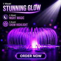Fuentes de Agua Danzantes LED de Acero Inoxidable Personalizables, Coloridas, Musicales, Decoración de Jardín Exterior, Fuente para Villa