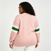 Sweat-shirts à col rond roses personnalisés pour sororité, avec logo chenille sur le devant, lettrage KTY, style preppy, pulls en tricot pour femmes