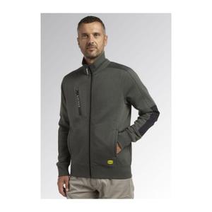 Diadora เสื้อสเวตเตอร์ขนแกะสีเขียวขนแกะสีเขียว3XL 702.175943-70166/ขนแกะพร้อมซิปปิดเต็มรูปแบบและตัวสอดสีดำบนแขนเสื้อ - Product Image 2