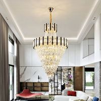 Lustre en cristal de fer à hauteur réglable, à commande vocale, à LED, pour la protection des yeux, style moderne, décoratif, pour restaurant, villa, hall d'hôtel