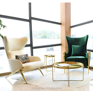 Lüks Recliner tek sandalye kanepe avrupa tarzı altın pirinç kadife kol sandalyeler High-End salon Accent sandalye klasik koltuk - Product Image 5