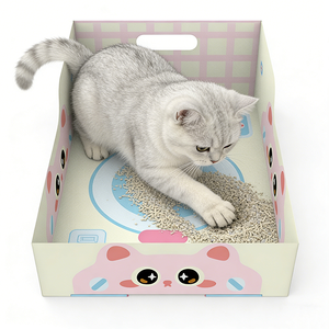 Acessórios Personalizados para Gatos Caixa de Areia Descartável Portátil e Dobrável Durável de Papel Fácil de Limpar Suprimentos para Viagens ao Ar Livre para Coelhos - Product Image 4