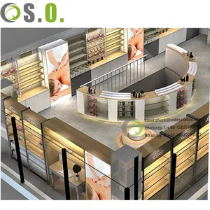 High end cosmetics showcase shop fixtures with inside display stand interior design